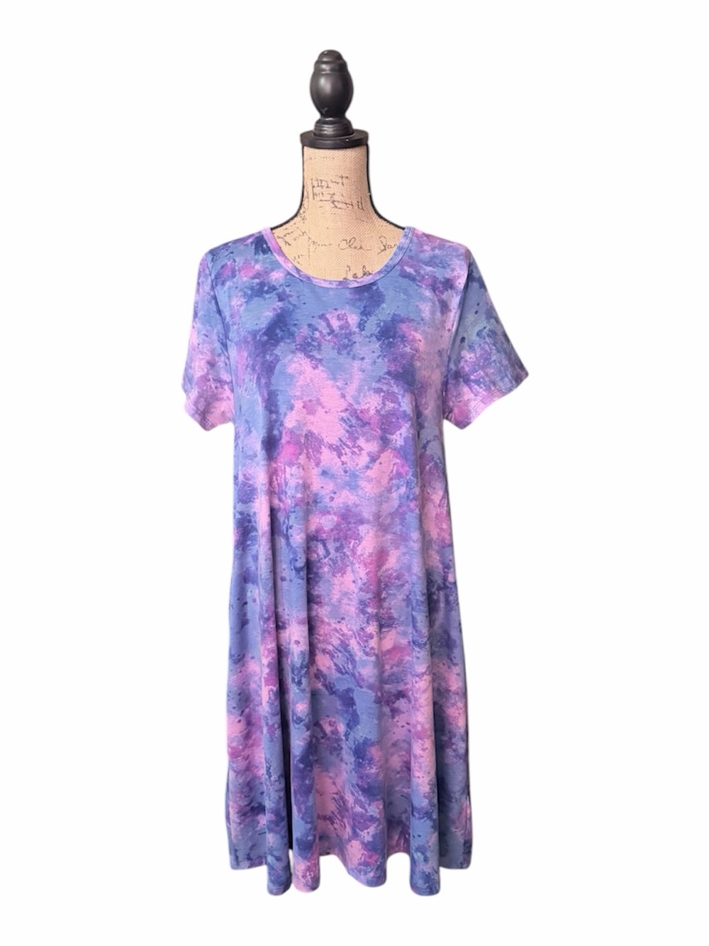 LuLaRoe Jessie Blue Purple Tie-Dye Tee